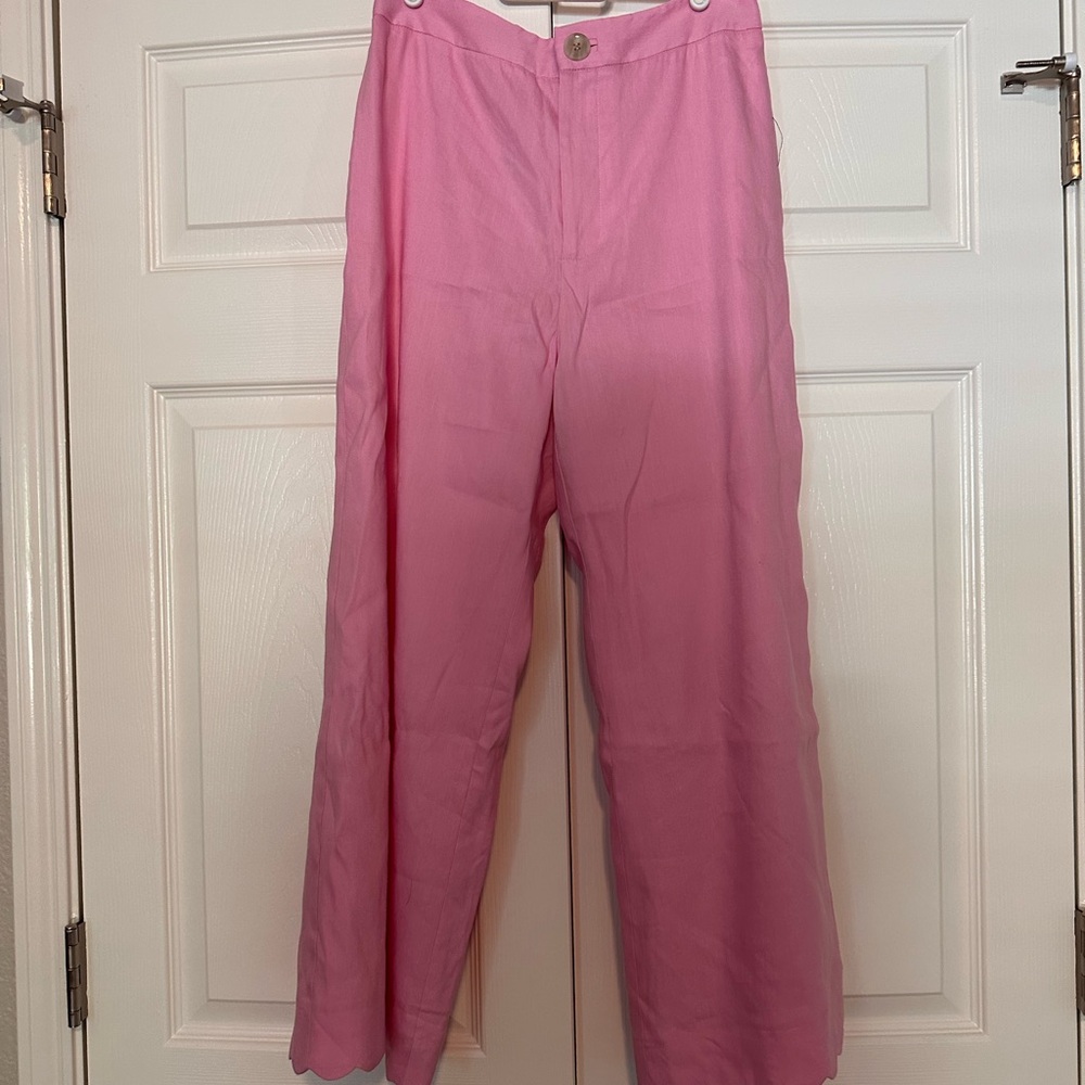 Antonio Melani Scallop Hem Linen Pants